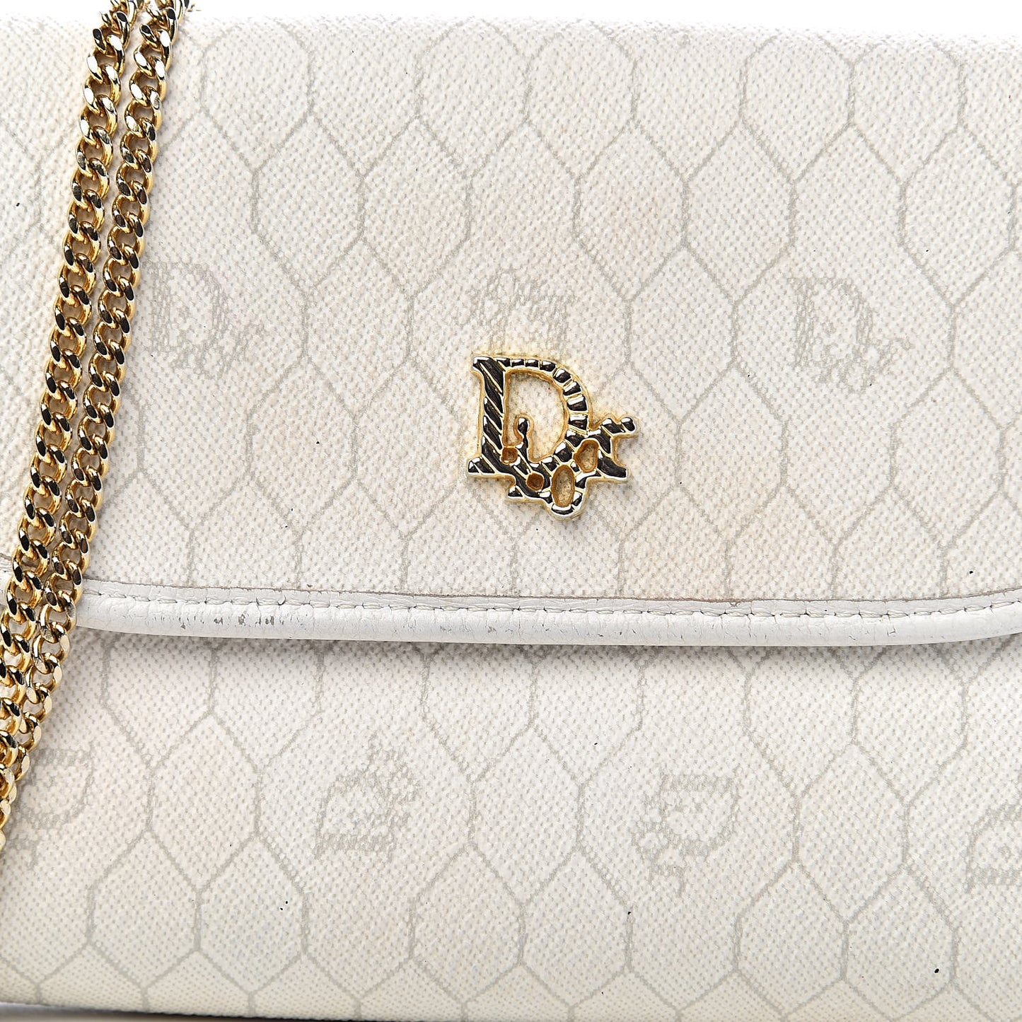 Monogram Chain Flap White