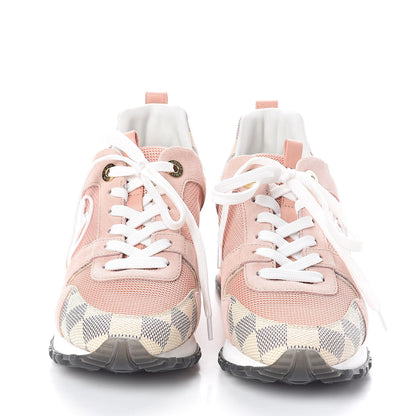 Louis Vuitton Suede Damier Azur Run Away Sneakers 35 Pink 2 of 7