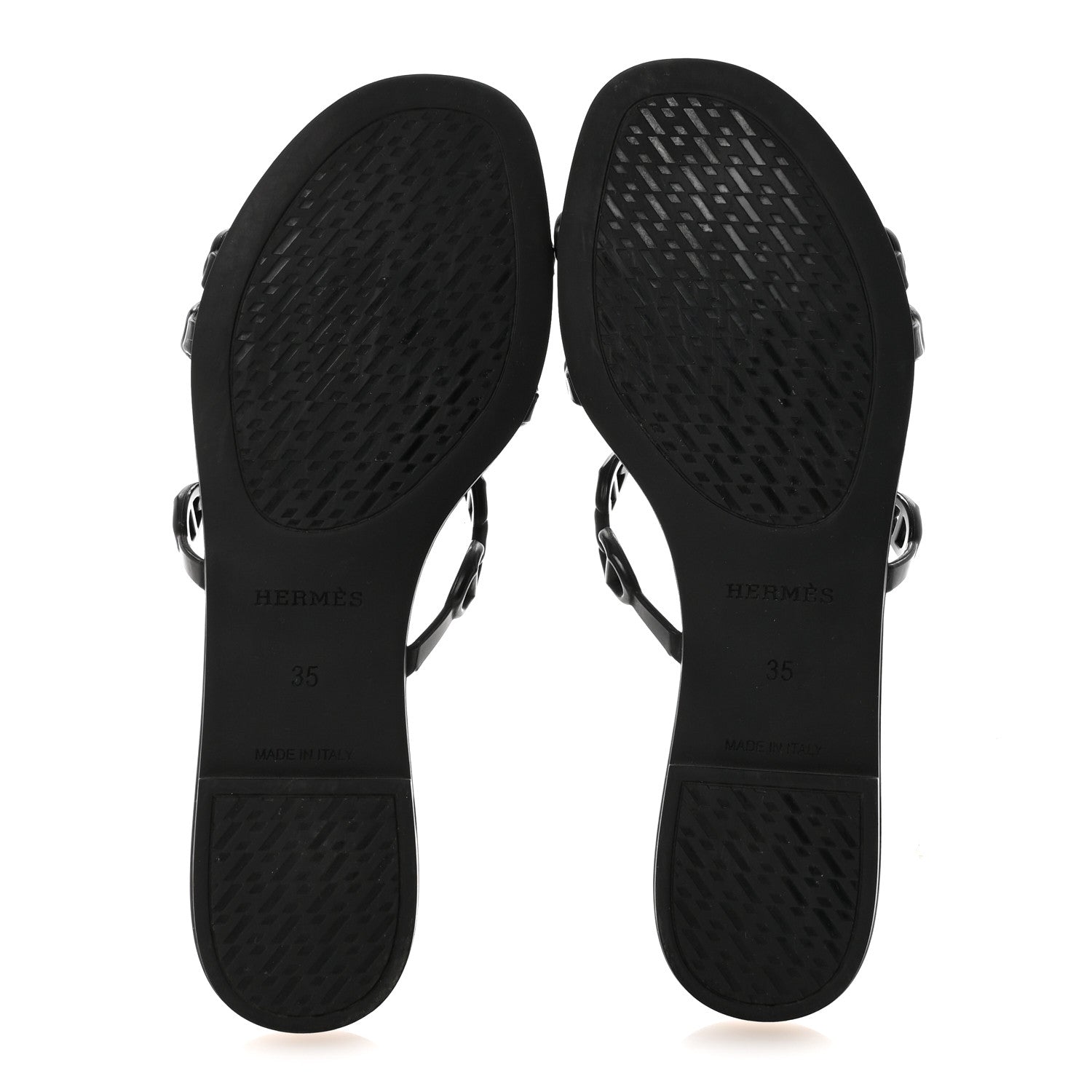 Hermes Rubber Chaine d'Ancre Rivage Sandals 35 Black 6 of 9