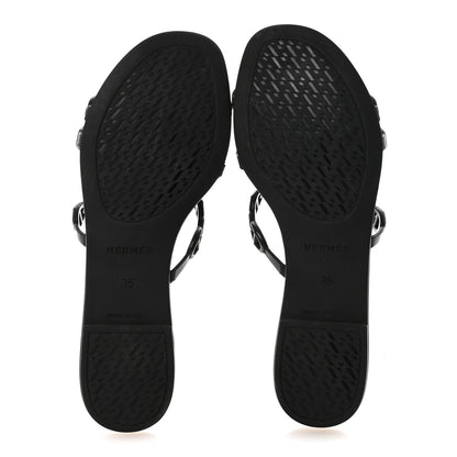 Hermes Rubber Chaine d'Ancre Rivage Sandals 35 Black 6 of 9