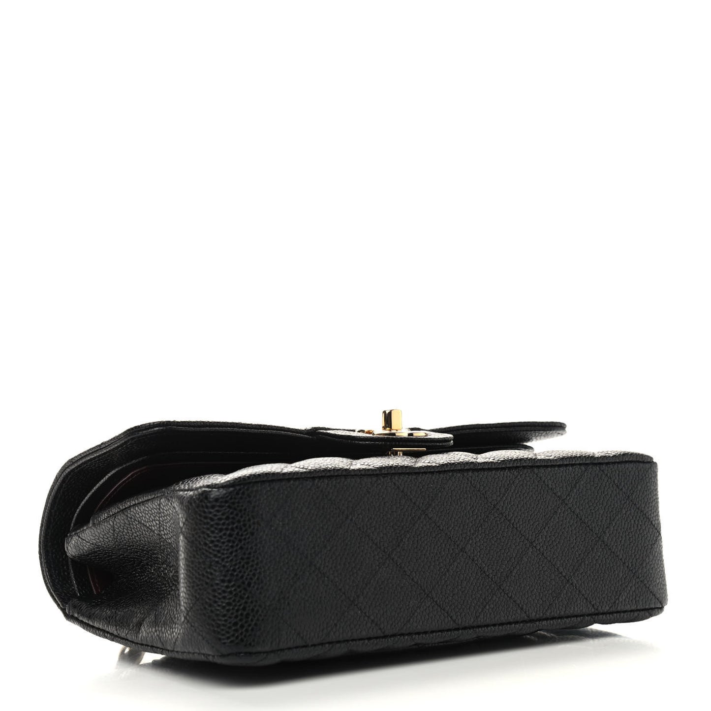 Caviar Quilted Small Double Flap Black