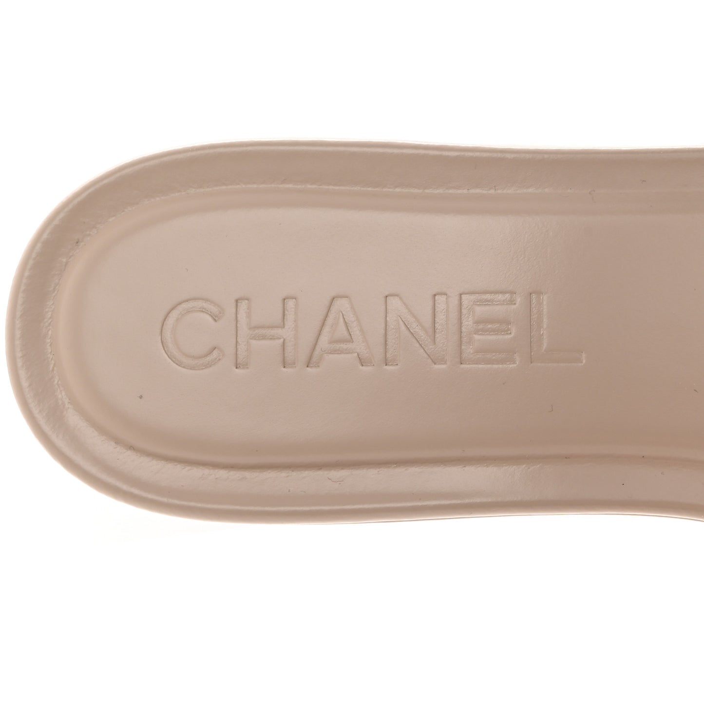 Calfskin Patent Calfskin Logo Mules 36 Ivory White