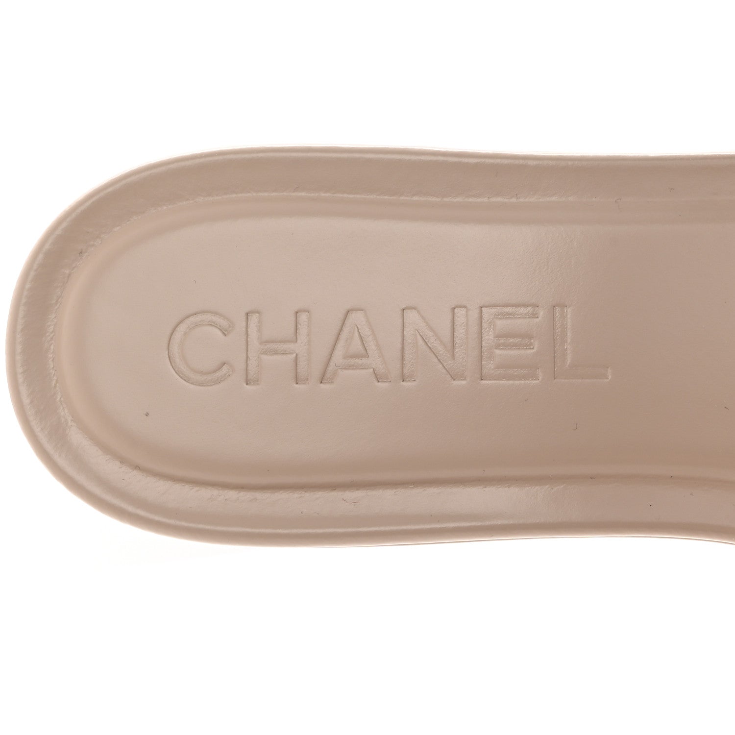 Chanel Calfskin Patent Calfskin Logo Mules 36 Ivory White 6 of 9