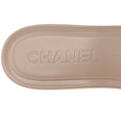 Chanel Calfskin Patent Calfskin Logo Mules 36 Ivory White 6 of 9