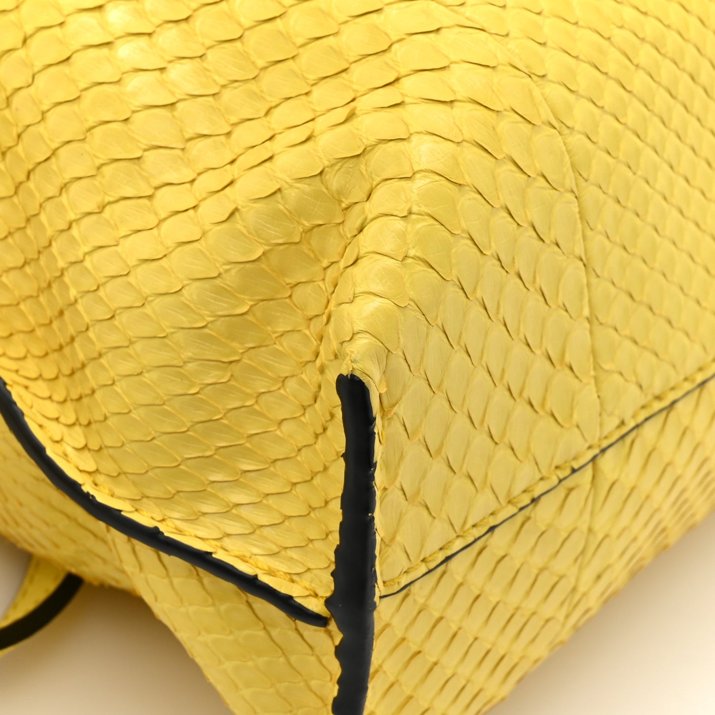 Snakeskin Mini Flamenco Knot Bag Yellow