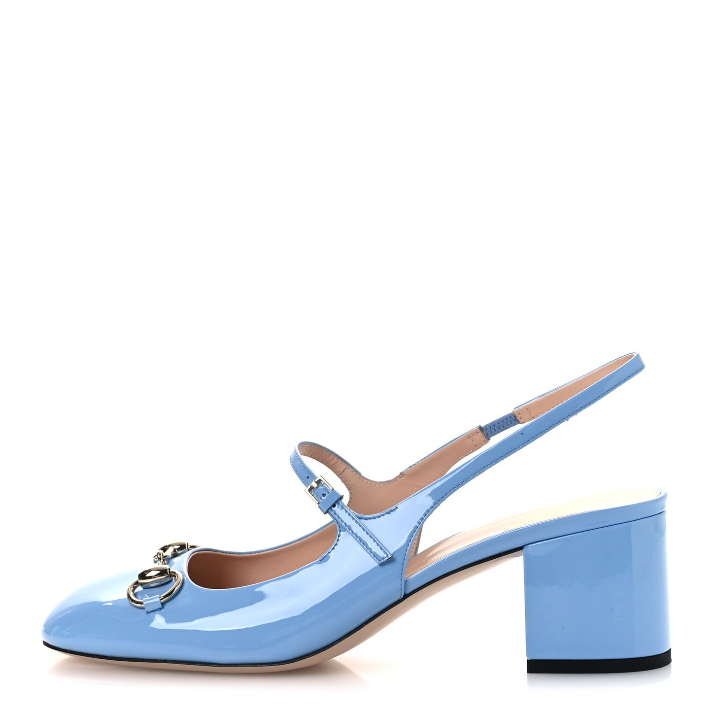 Vernice Crystal Horsebit Charlotte 42mm Slingback Pumps 40.5 Glacial Blue