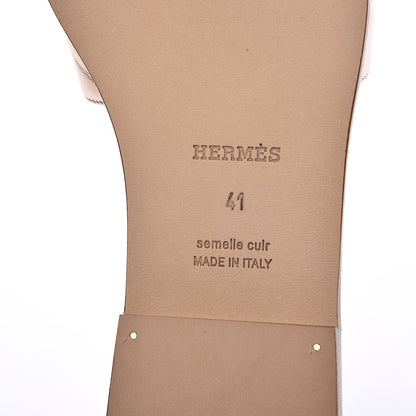 Hermes Metallic Nappa Calfskin Oran Sandals 41 Or Rose 6 of 8