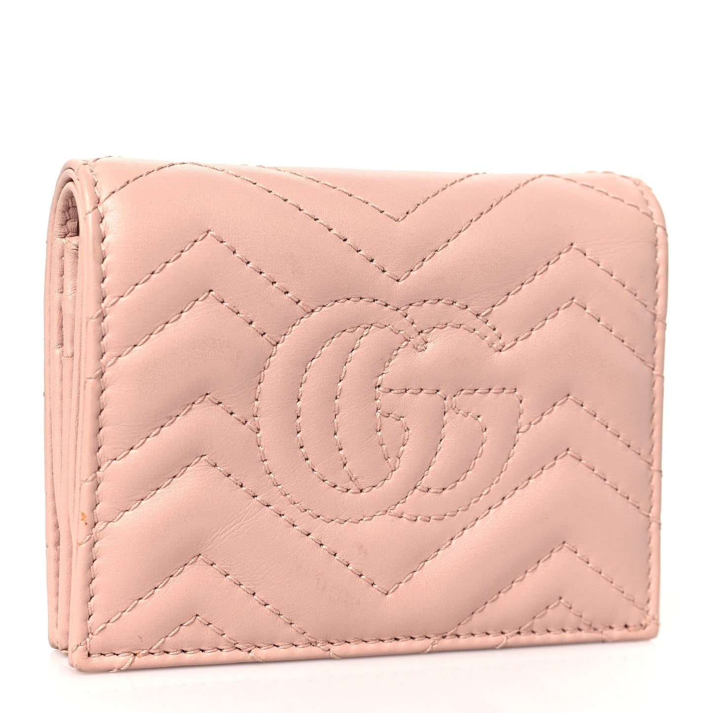 Calfskin Matelasse GG Marmont Card Case Wallet Perfect Pink