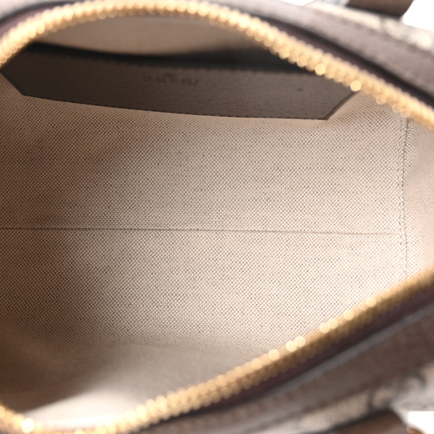 GG Supreme Monogram Textured Dollar Calfskin Web Mini Ophidia Top Handle Bag Beige Ebony New Acero