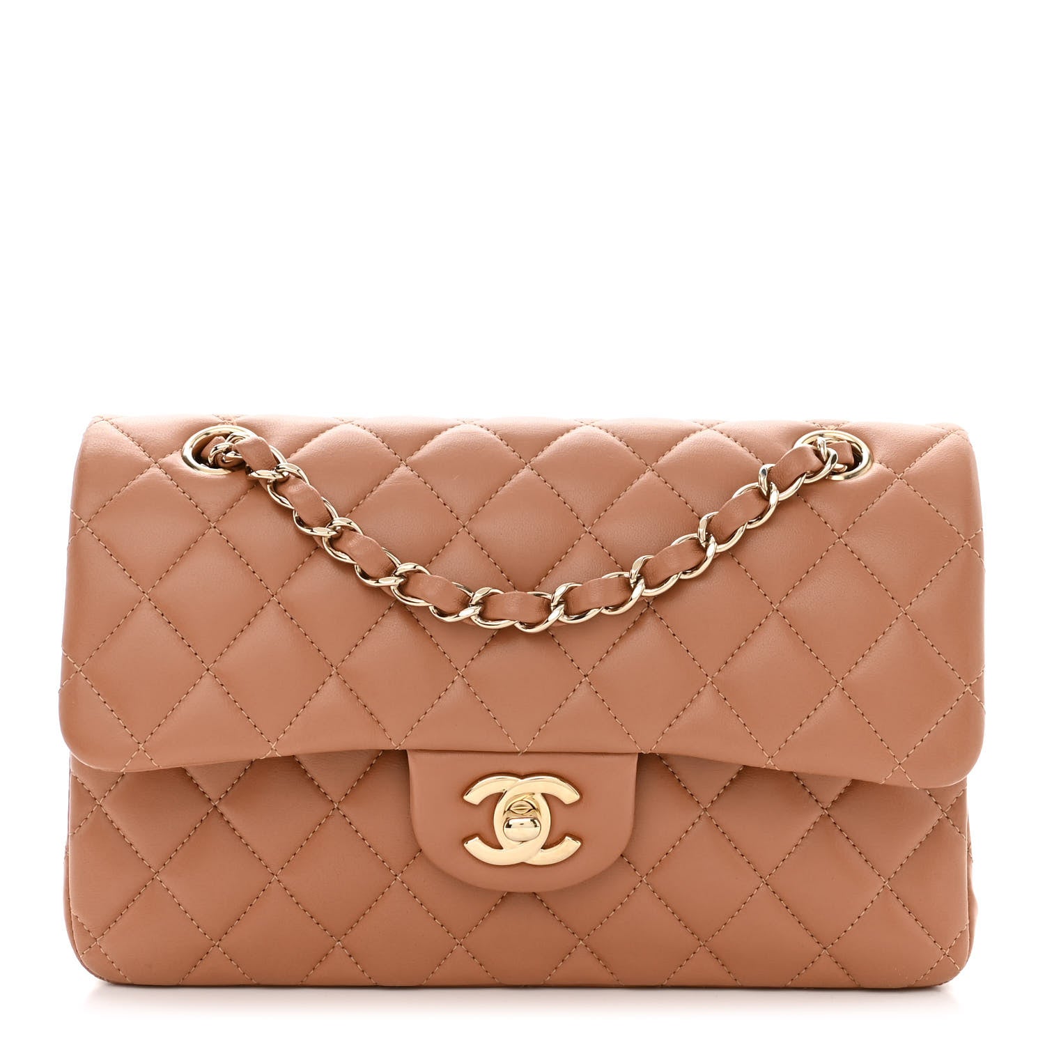 Chanel Lambskin Quilted Small Double Flap Brown 1 of 12