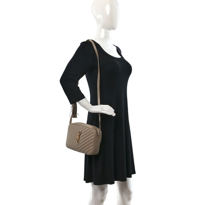 Saint Laurent Calfskin Matelasse Monogram Lou Camera Bag Dark Latte 2 of 9