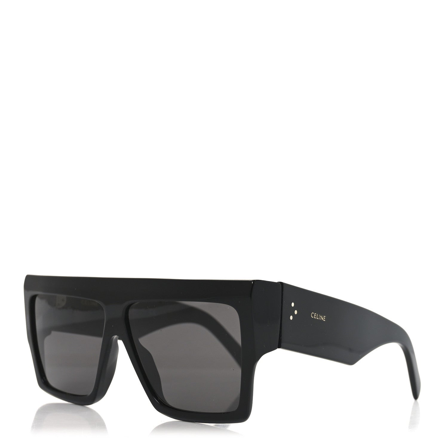 Celine Acetate Flat Top Rectangular Sunglasses CL400921 Black 1 of 7