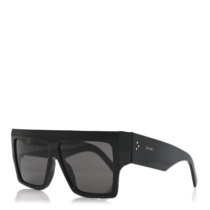 Celine Acetate Flat Top Rectangular Sunglasses CL400921 Black 1 of 7