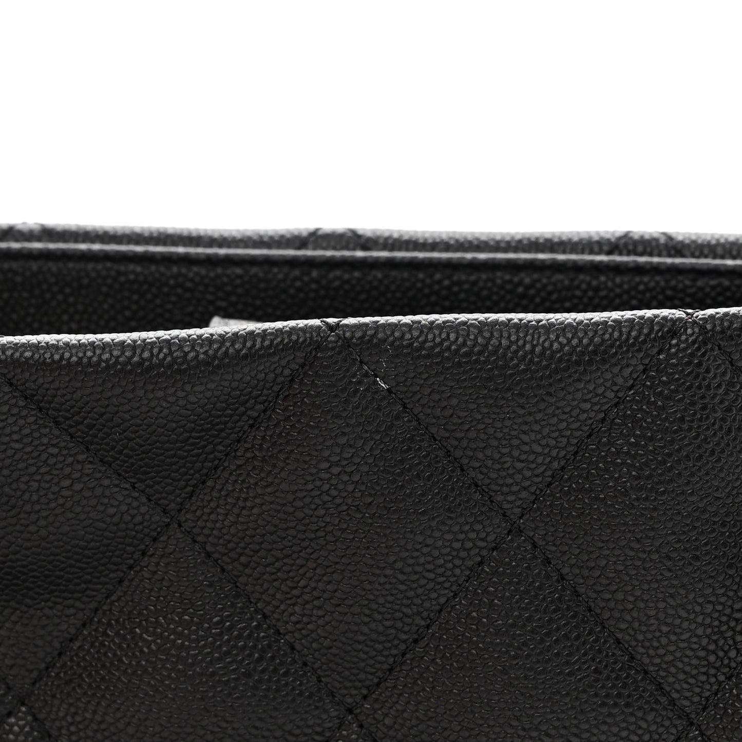 Caviar Quilted Small Shopping Tote Black