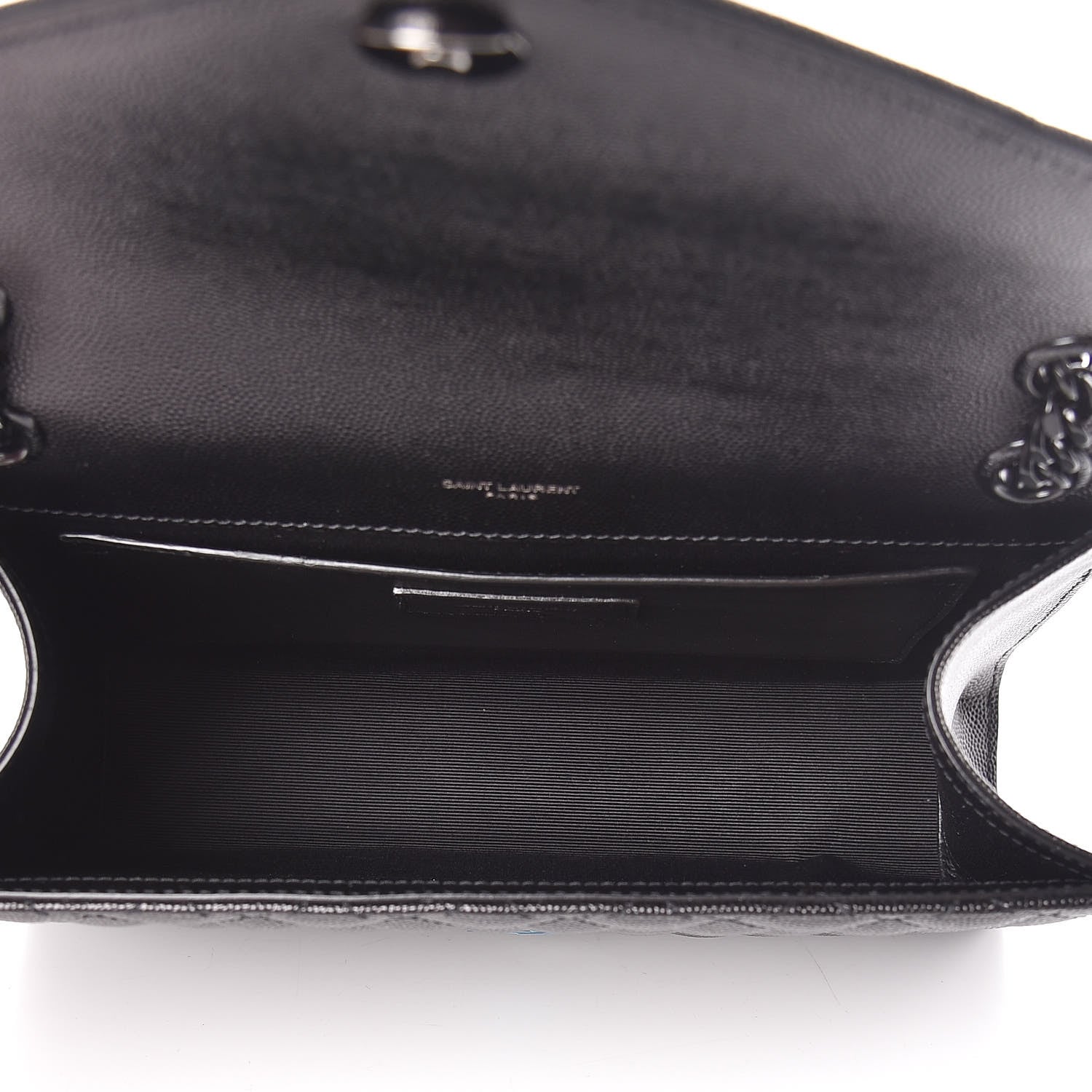 Saint Laurent Grain De Poudre Textured Mixed Matelasse Triquilt Medium Monogram Satchel Black 5 of 11