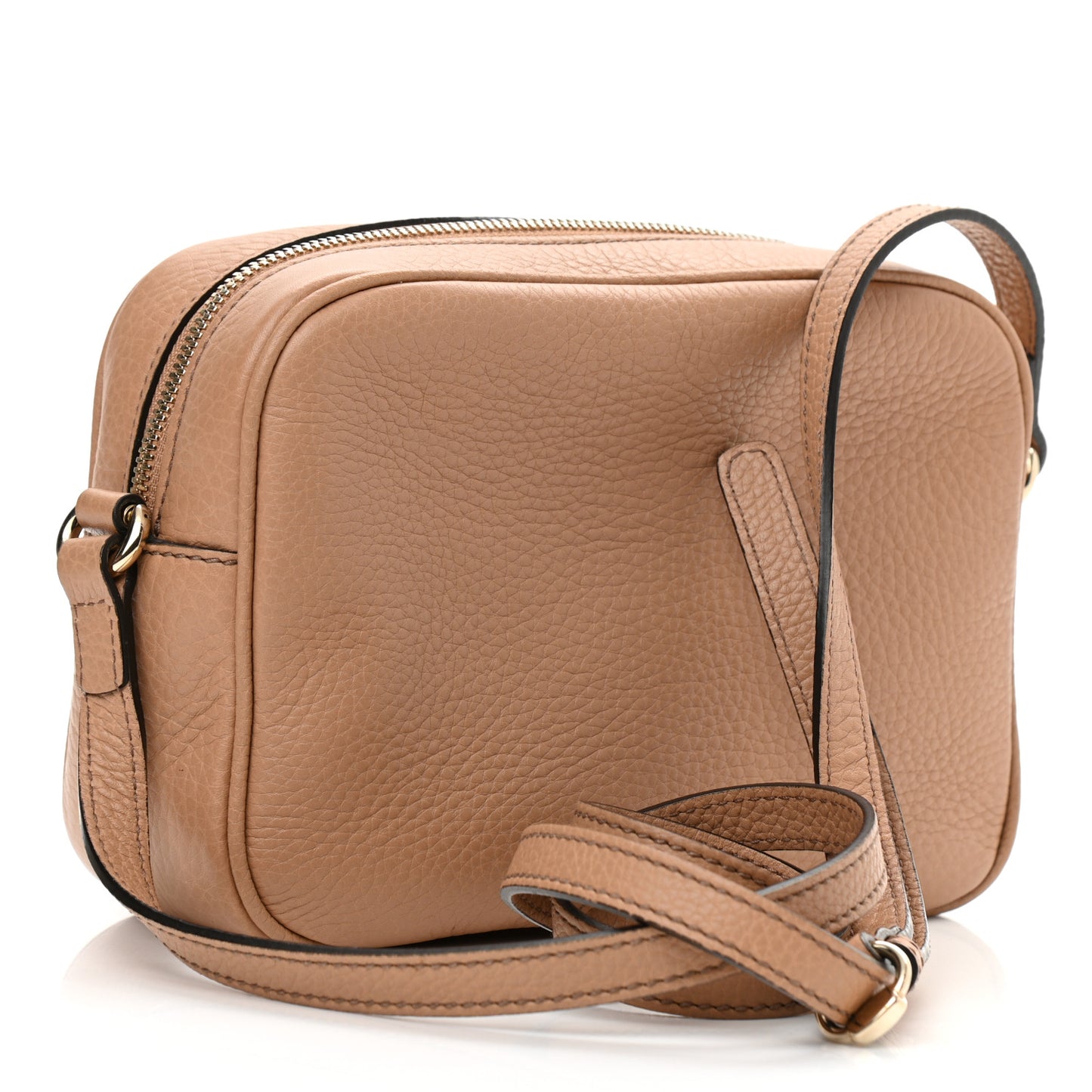 Pebbled Calfskin Small Soho Disco Bag Camelia