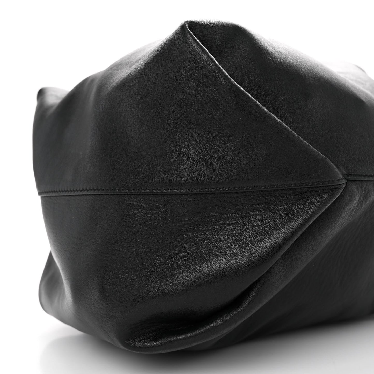 Lambskin Teddy Drawstring Bag Black