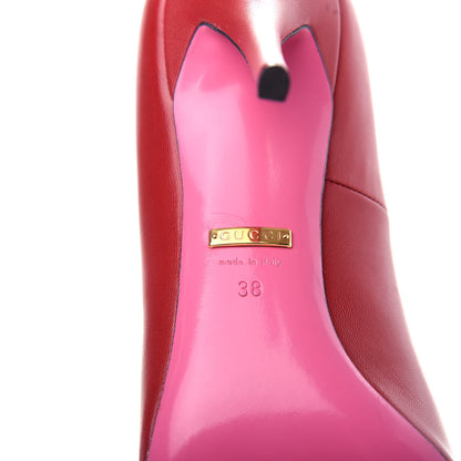 Gucci Nappa Removable Crystal Heart Pumps 38 Red 9 of 13