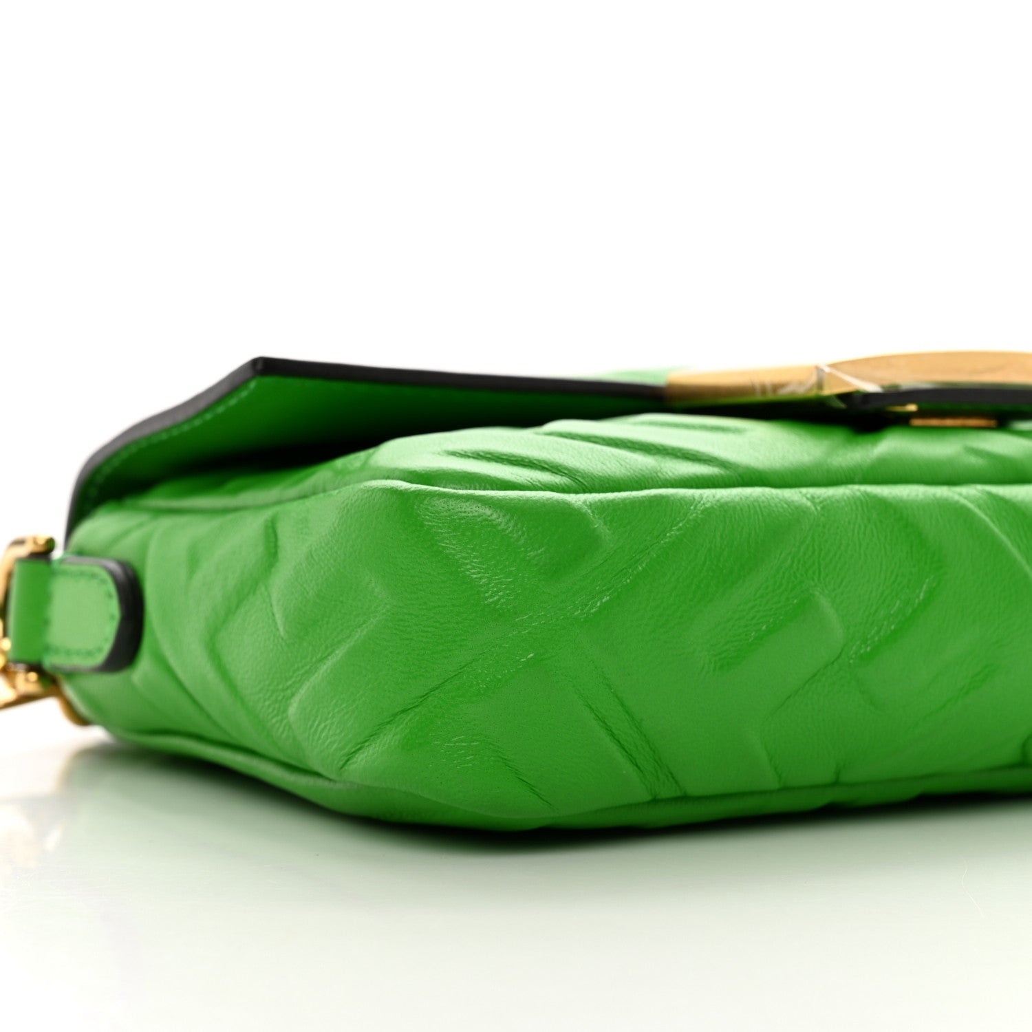 Fendi Nappa FF 1974 Embossed Mini Baguette Tomatillo 10 of 11