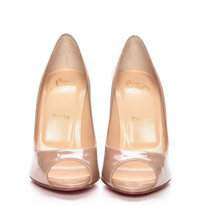 Christian Louboutin Patent Yootish 100 Pumps 37.5 Nude 2 of 8