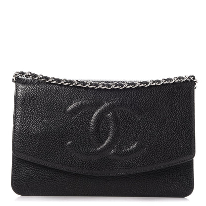 Chanel Caviar Timeless CC Wallet On Chain WOC Black 1 of 9