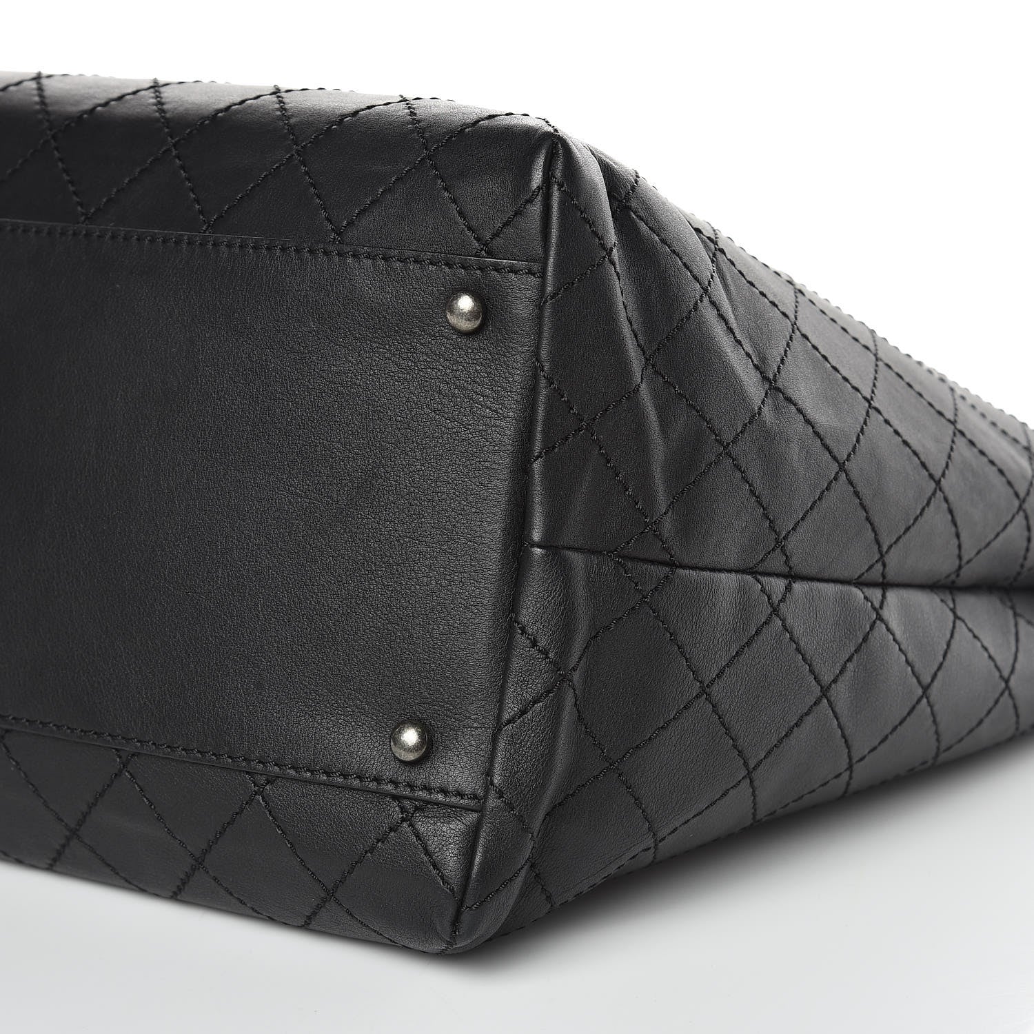 Chanel Calfskin Stitched Large Shopping Tote Black 9 of 10