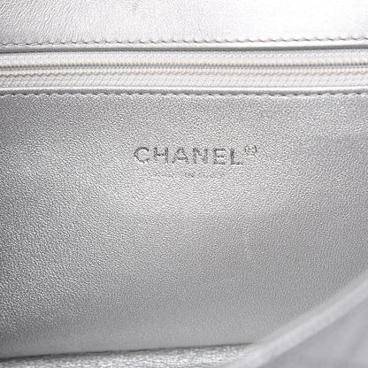 Chanel Metallic Caviar Quilted Medium CC Filigree Flap Silver 6 of 12