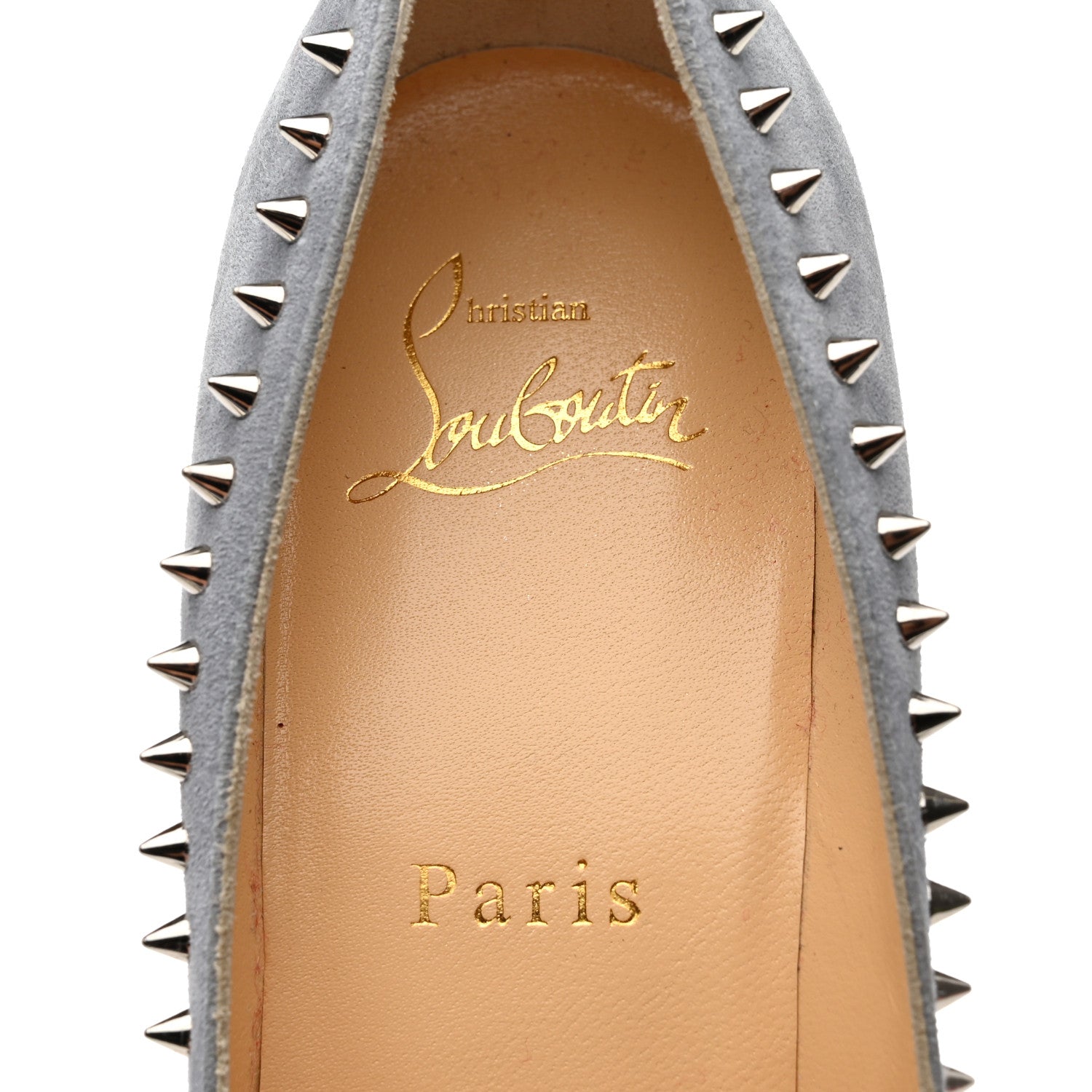 Christian Louboutin Veau Velours Studded Anjalina 85 Pumps 35 Brest 6 of 7