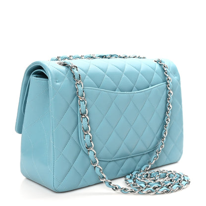 Chanel Lambskin Quilted Jumbo Double Flap Blue 3 of 10