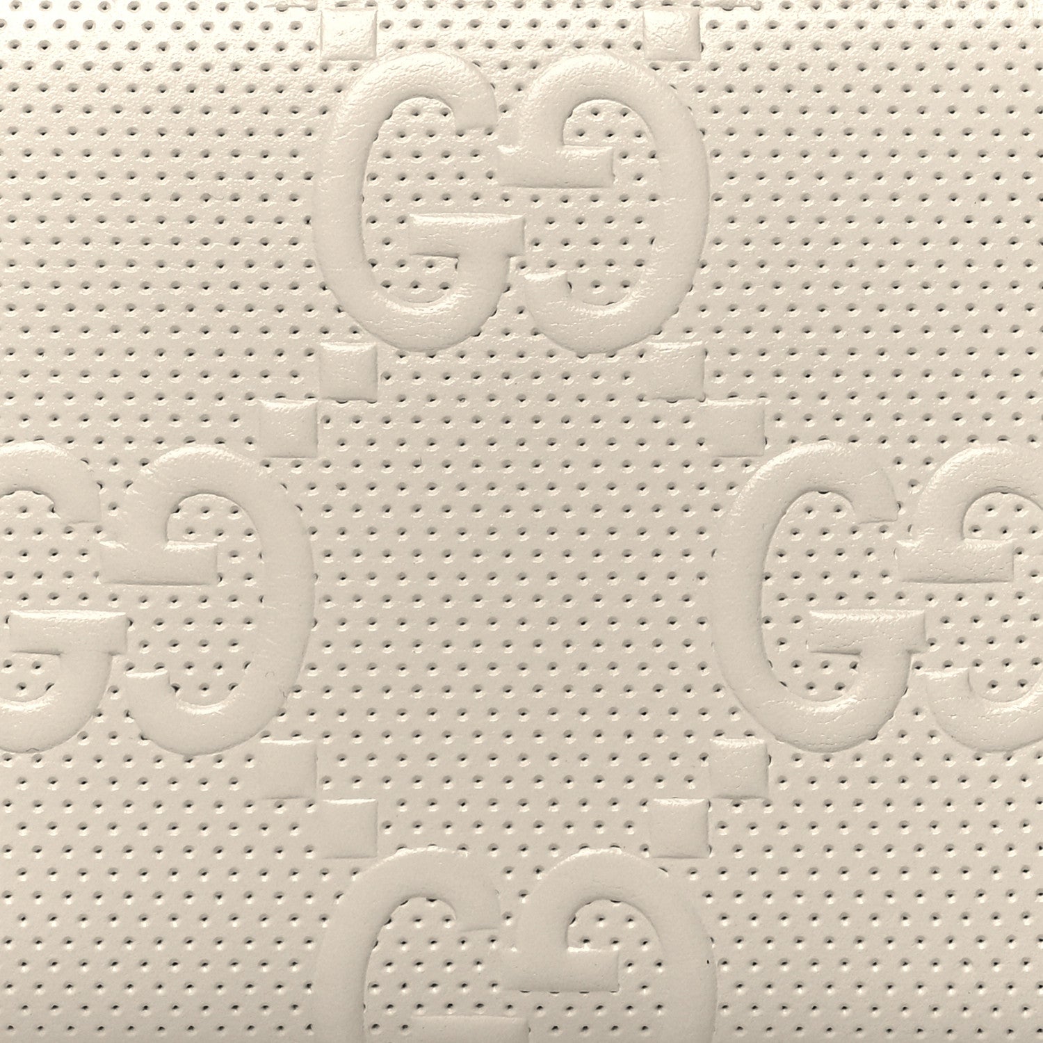 Gucci Calfskin GG Tennis Embossed Zip Around Card Case Wallet Mystic White 8 of 11