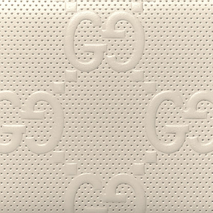 Gucci Calfskin GG Tennis Embossed Zip Around Card Case Wallet Mystic White 8 of 11
