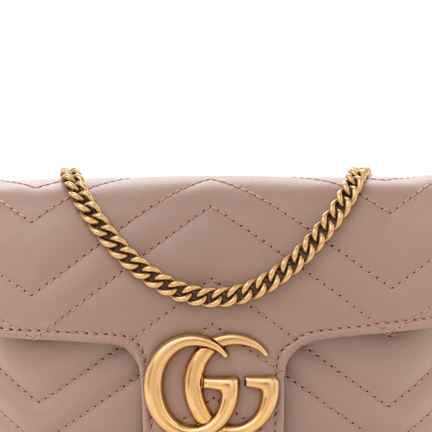 Calfskin Matelasse Super Mini GG Marmont Shoulder Bag Porcelain Rose
