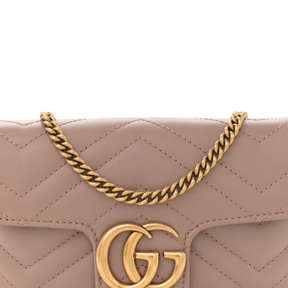 Gucci Calfskin Matelasse Super Mini GG Marmont Shoulder Bag Porcelain Rose 8 of 11