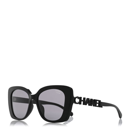 Chanel Acetate Strass Polarized Square Sunglasses 5422-B Black 1 of 8