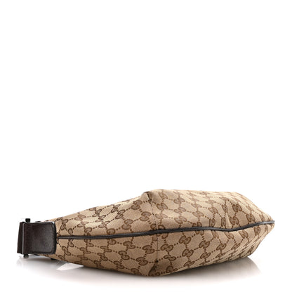 Gucci Monogram Medium Half Moon Hobo Dark Brown 3 of 9