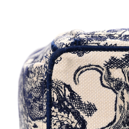 Christian Dior Canvas Embroidered Toile De Jouy Catherine Tote Blue 11 of 12