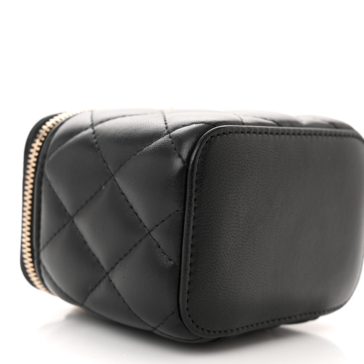 Chanel Lambskin Quilted Mini Pearl Crush Vanity Case With Chain Black 6 of 11
