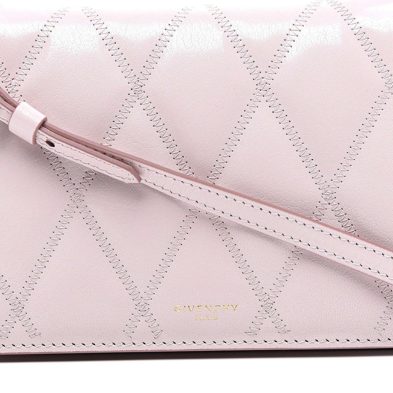 Givenchy Goatskin Quilted GV3 Strap Wallet Pale Pink 8 of 8