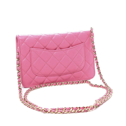 Chanel Caviar Quilted Wallet on Chain WOC Pink 2 of 11