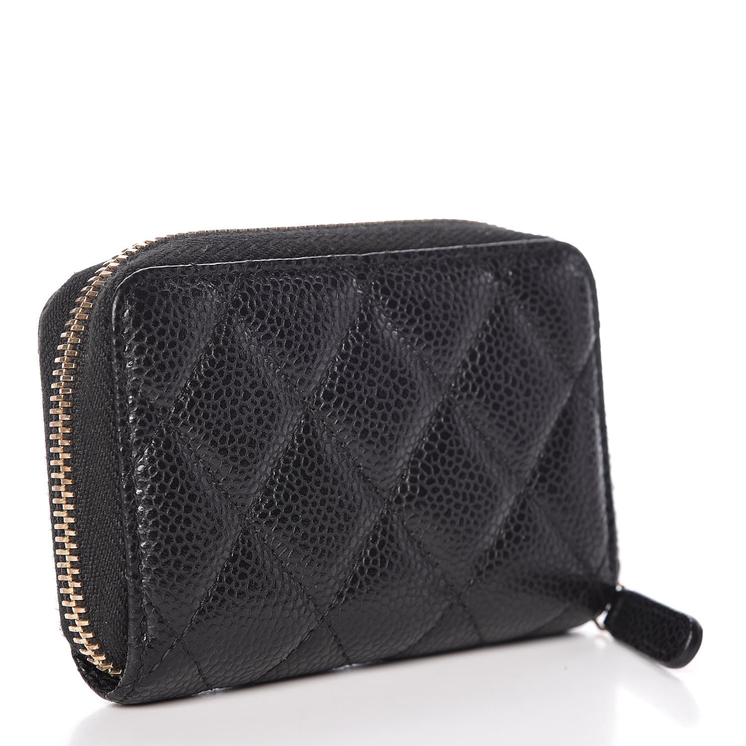 Chanel Caviar Quilted Zip Coin Purse Black 3 of 9