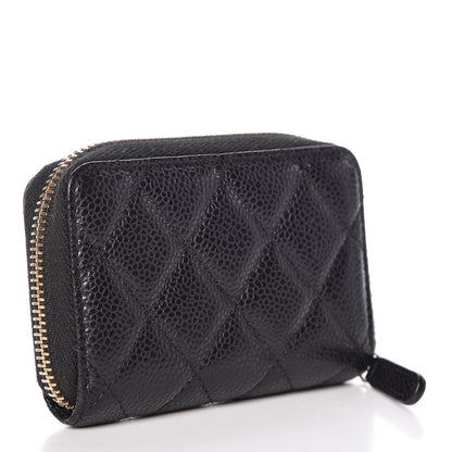 Chanel Caviar Quilted Zip Coin Purse Black 3 of 9