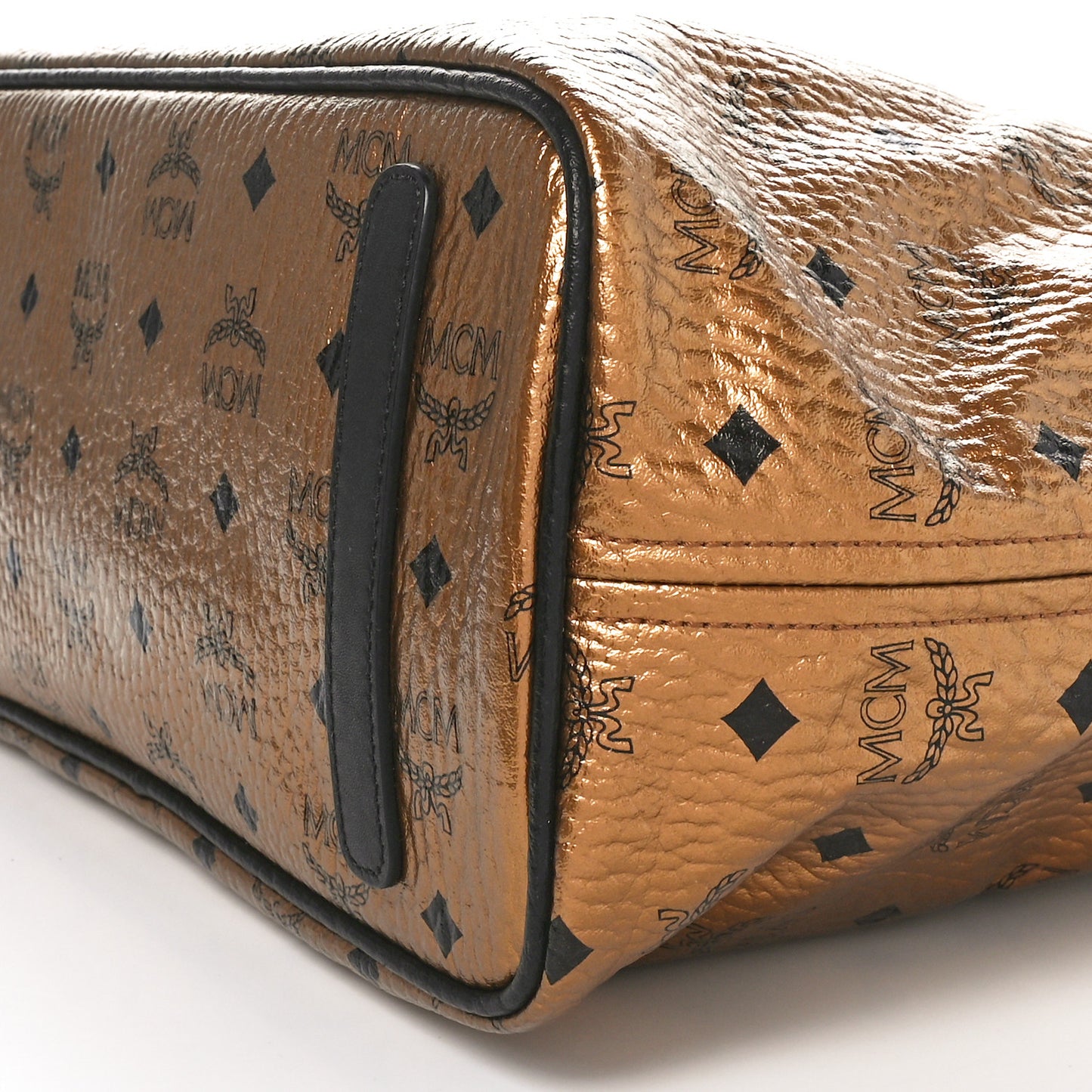 Metallic Visetos Medium Shopper Tote Gold