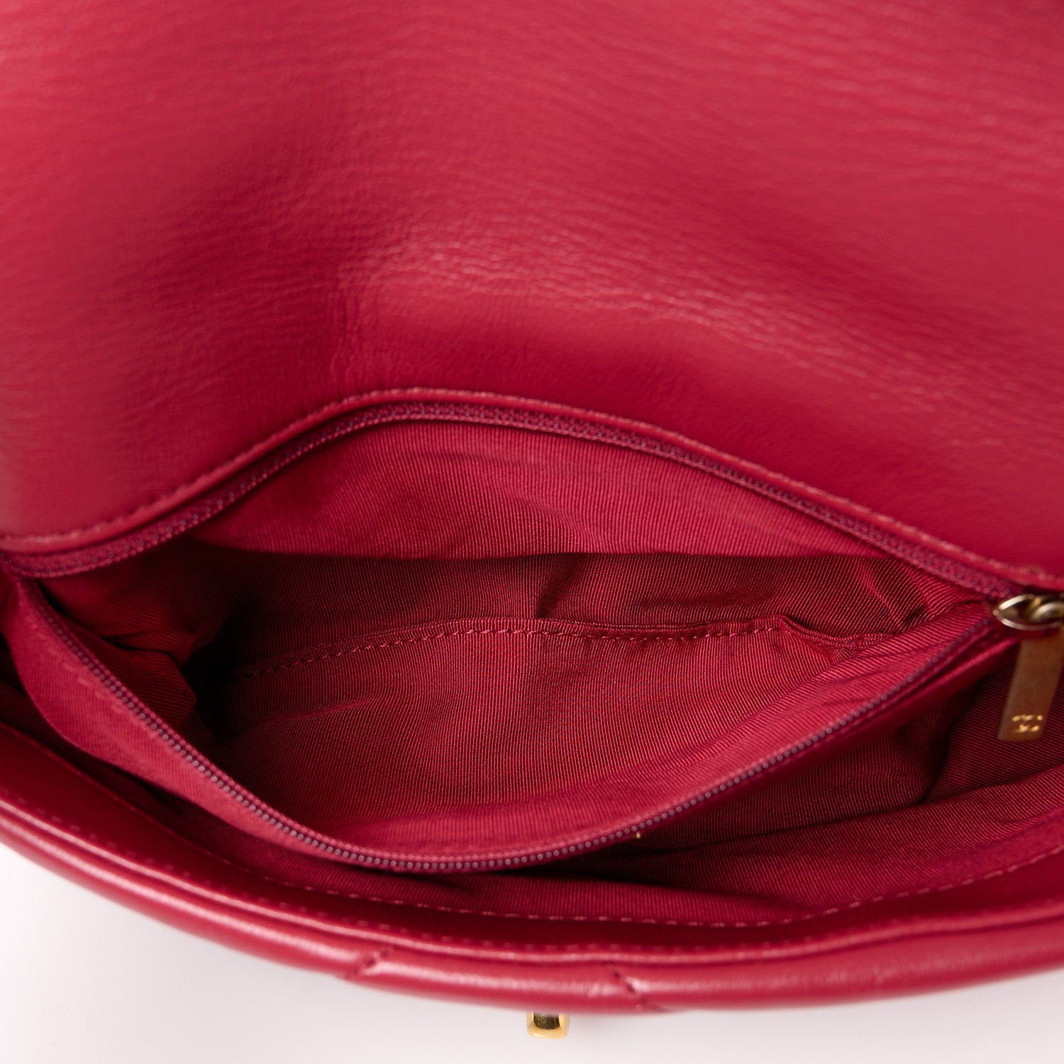 Chanel Goatskin Quilted Medium Chanel 19 Flap Red 5 of 13