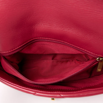 Chanel Goatskin Quilted Medium Chanel 19 Flap Red 5 of 13