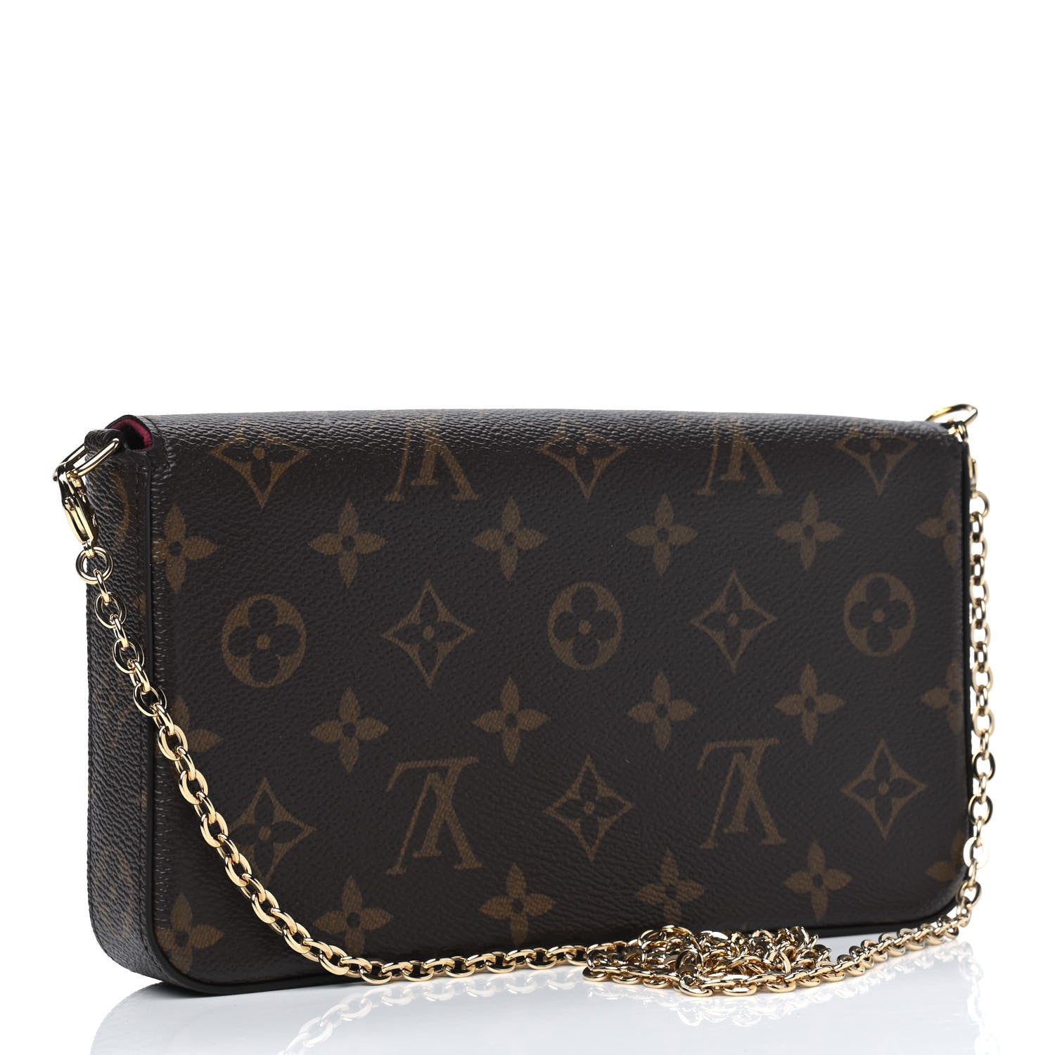 Louis Vuitton Monogram Pochette Felicie Chain Wallet Fuchsia 2 of 5