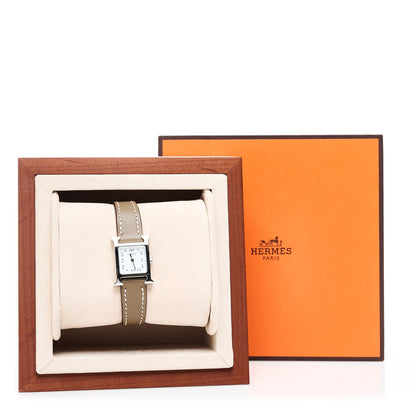 Hermes Stainless Steel Swift 17.2mm Heure H Hour Watch Etoupe 5 of 5