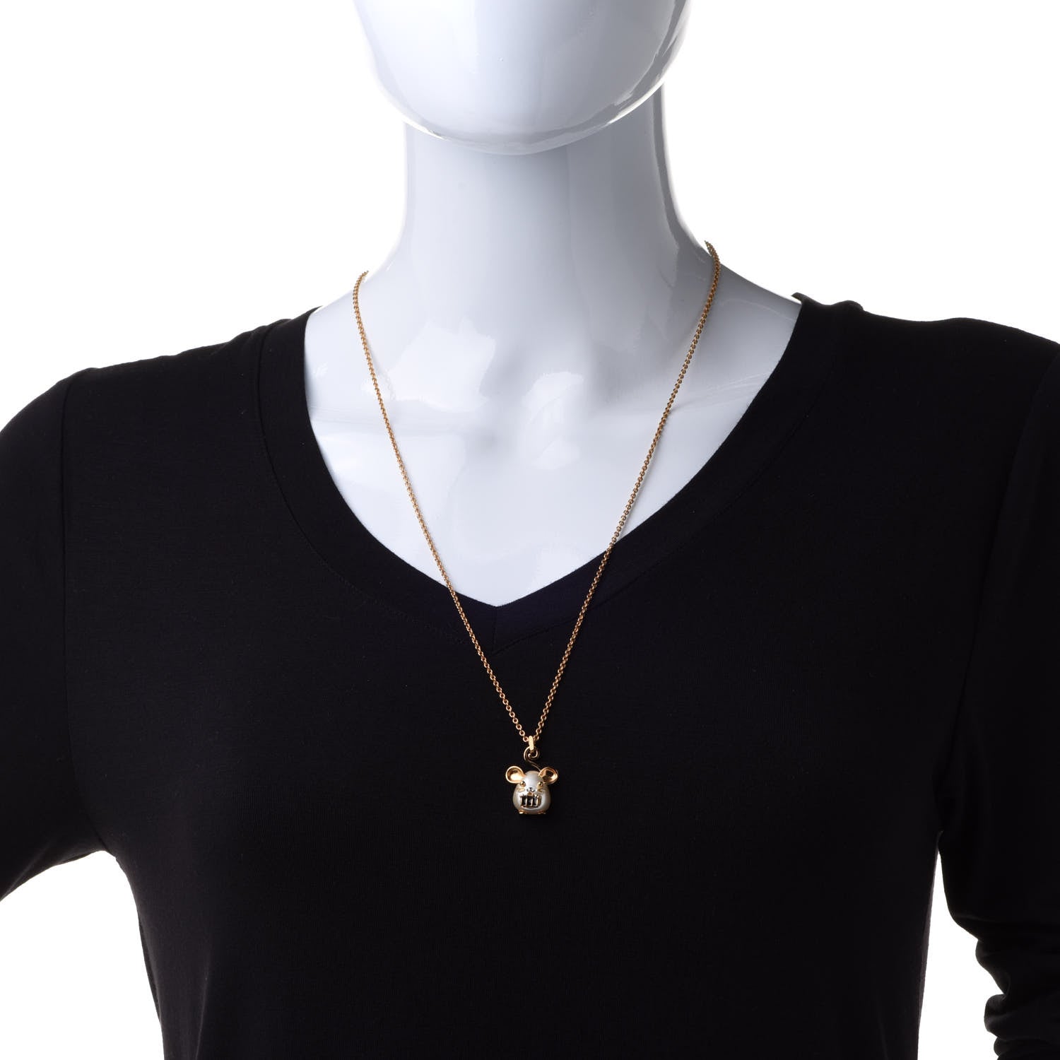 Louis Vuitton Vuittonite Rat Necklace Gold 2 of 9