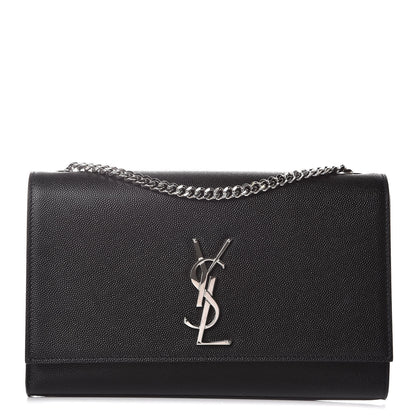 Saint Laurent Grain De Poudre Medium Classic Monogram Kate Satchel Black 1 of 10