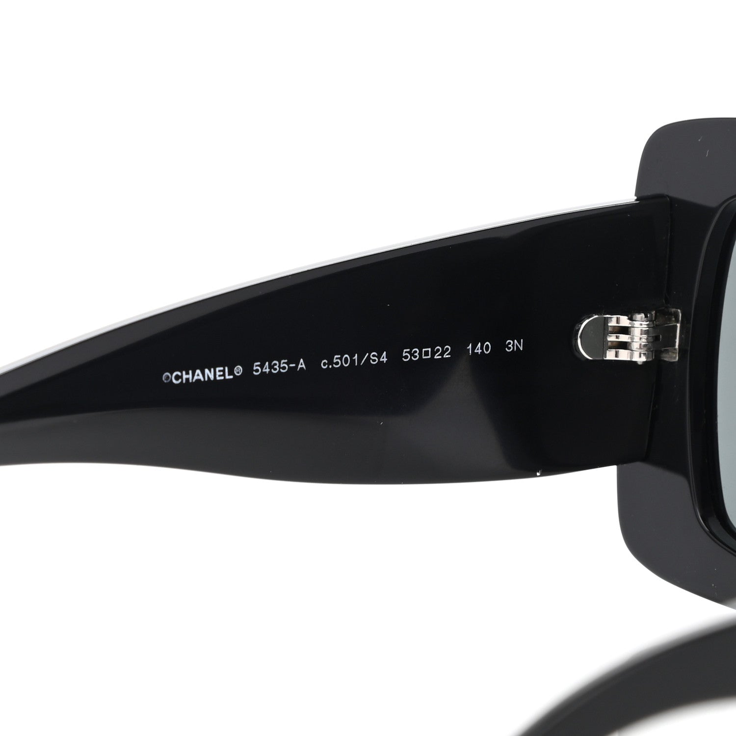 Chanel Acetate Rectangle Sunglasses 5435 Black 6 of 8