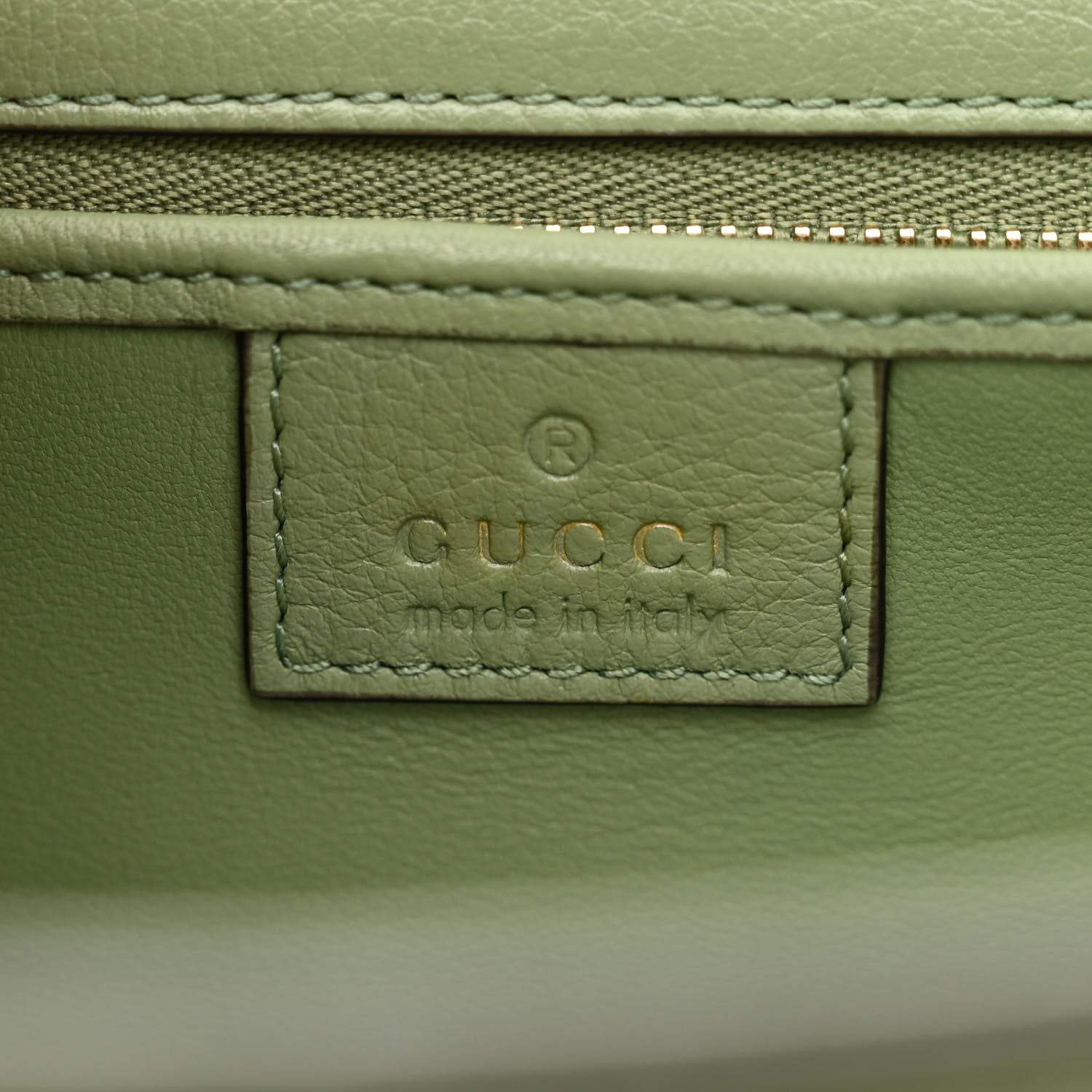 Gucci Roxy Calfskin Small Blondie Top Handle Shoulder Flap Bag Salamander Green 6 of 10
